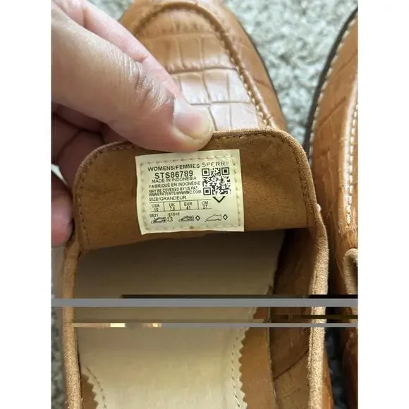 Sperry Women’s Size 10 Fairpoint Crocodile Embossed Leather Loafers Comfort - Picture 3 of 9